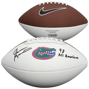 Jevon Kearse Florida Gators Autographed Nike White Panel Football with ''98 All American'' Inscription