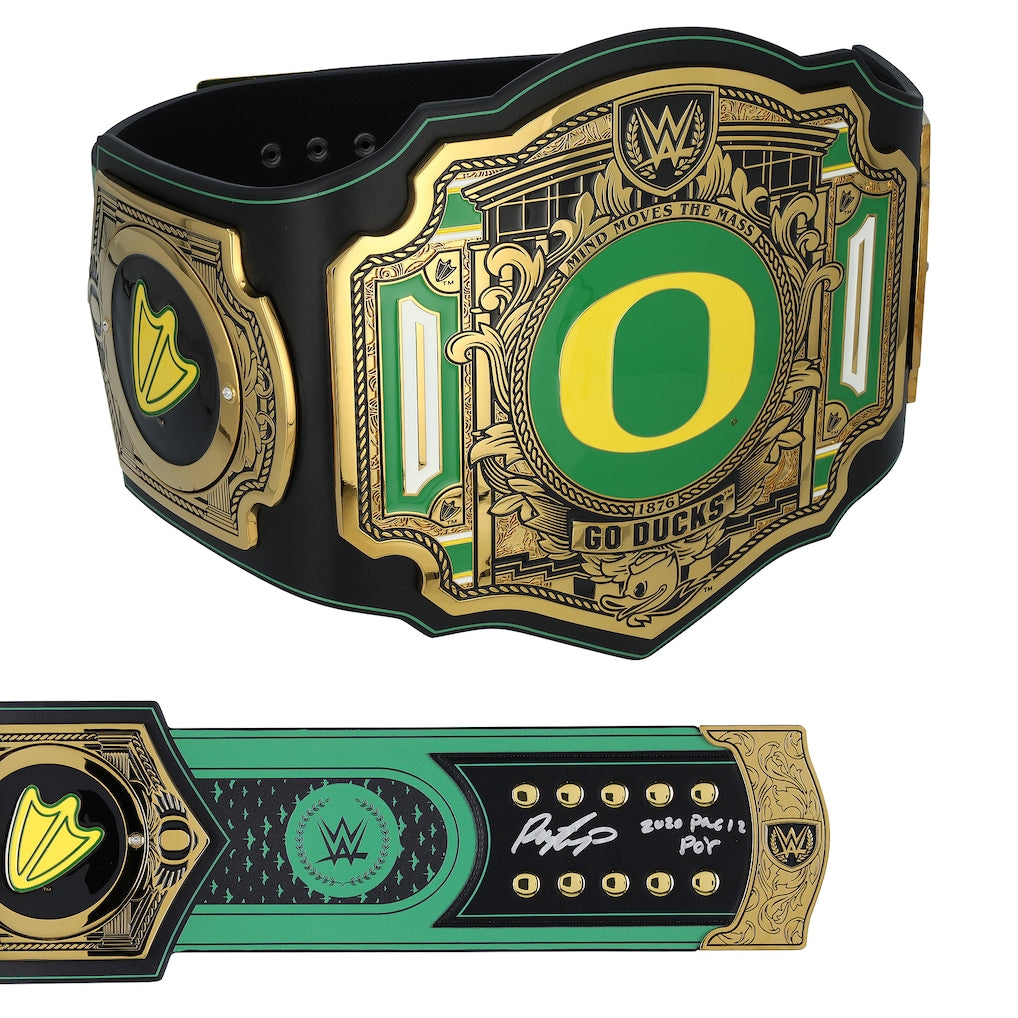 Payton Pritchard Oregon Ducks Autographed WWE Legacy Title Belt with ''2020 Pac-12 POY'' Inscription