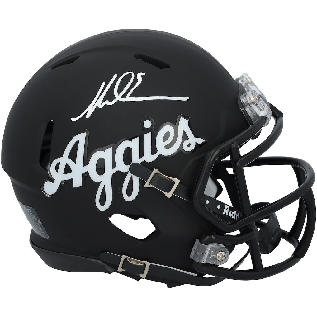 Mike Evans Texas A&M Aggies Autographed Riddell Black Script Speed Mini Helmet