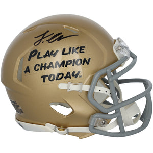 Jeremiyah Love Notre Dame Fighting Irish Autographed Riddell Play Like A Champion Today Speed Mini Helmet