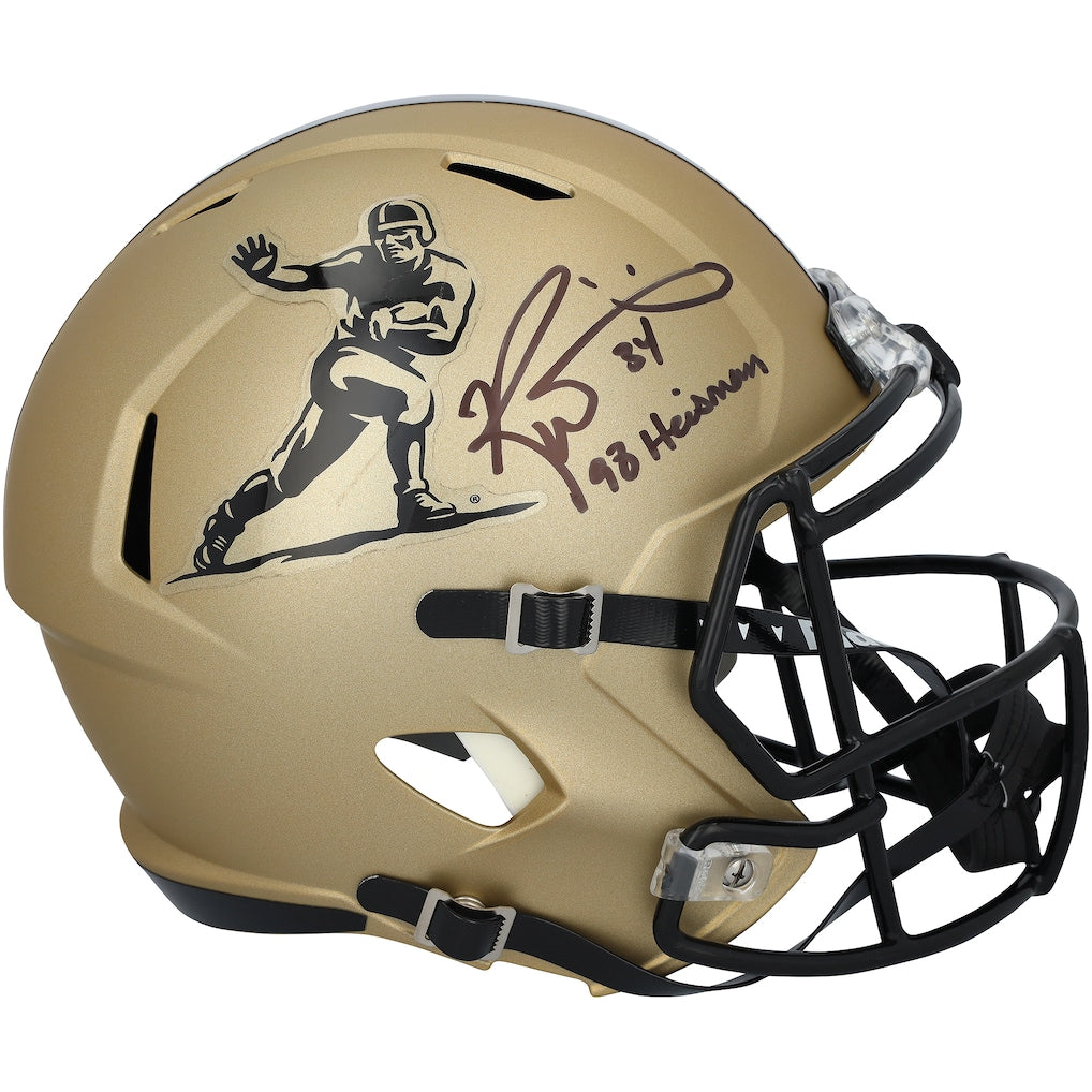Ricky Williams Texas Longhorns Autographed Riddell Heisman Gold Speed Replica Helmet with ''98 Heisman'' Inscription