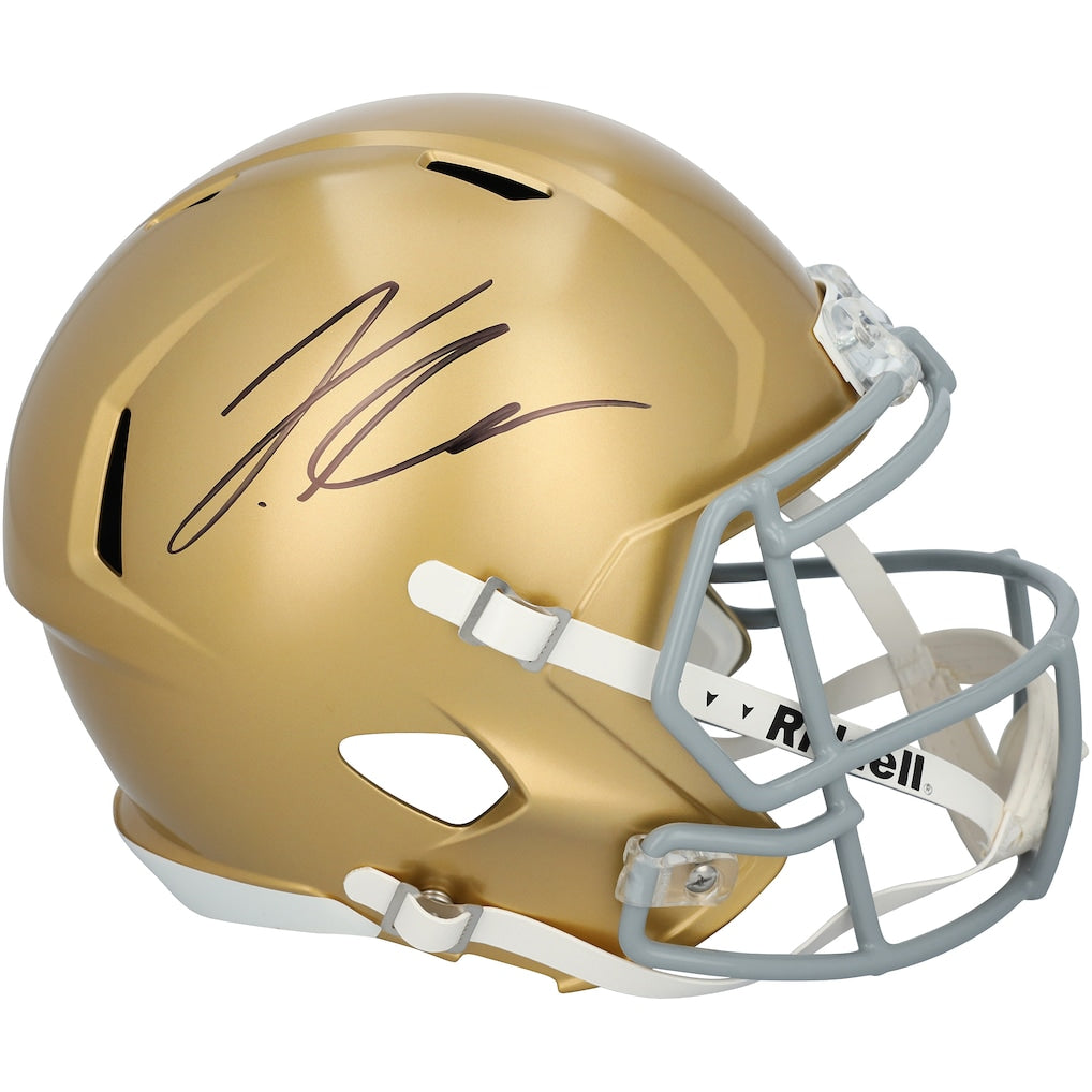 Jeremiyah Love Notre Dame Fighting Irish Autographed Riddell Speed Replica Helmet