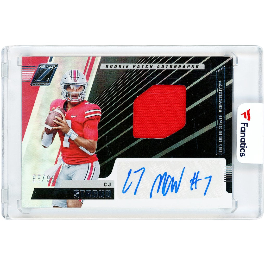 C.J. Stroud Ohio State Buckeyes Autographed 2023 Panini Chronicles Relic #ZA-CJ #68/99 Rookie Card