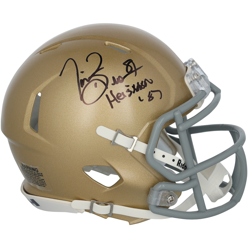 Tim Brown Notre Dame Fighting Irish Autographed Riddell Speed Mini Helmet with ''Heisman 87'' Inscription