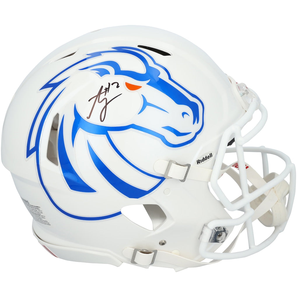 Ashton Jeanty Boise State Broncos Autographed Riddell White Speed Authentic Helmet