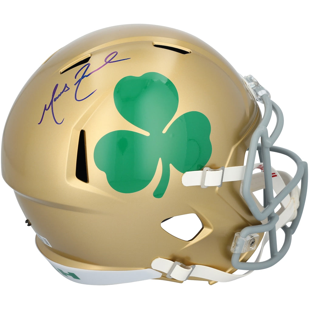 Marcus Freeman Notre Dame Fighting Irish Autographed Riddell Shamrock Speed Replica Helmet
