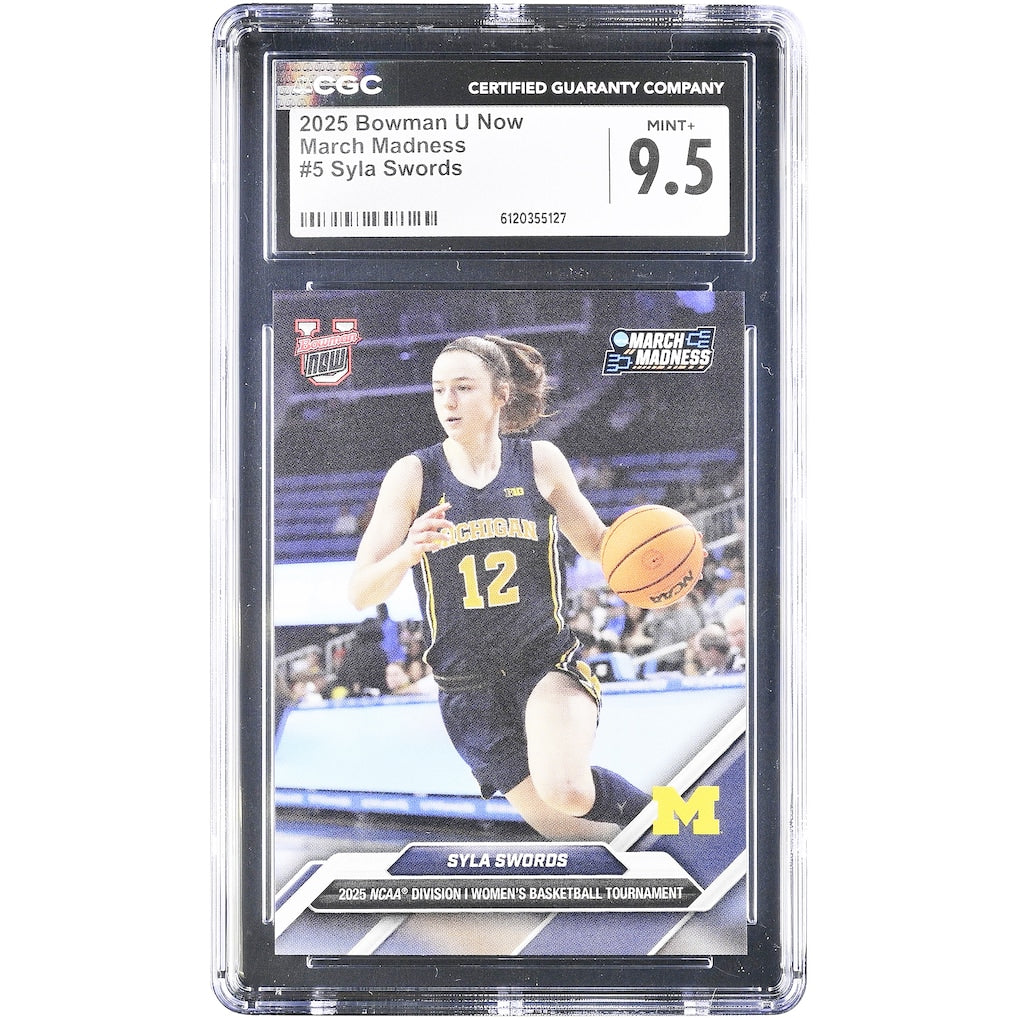 Syla Swords Michigan Wolverines 2025 Bowman U Now March Madness #5 CGC Authenticated 9.5 Card