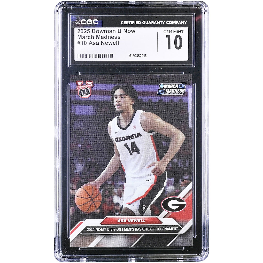 Asa Newell Georgia Bulldogs 2025 Bowman U Now March Madness #10 CGC Authenticated 10 Card