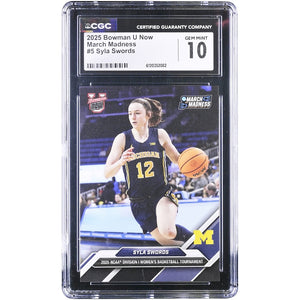 Syla Swords Michigan Wolverines 2025 Bowman U Now March Madness #5 CGC Authenticated 10 Card