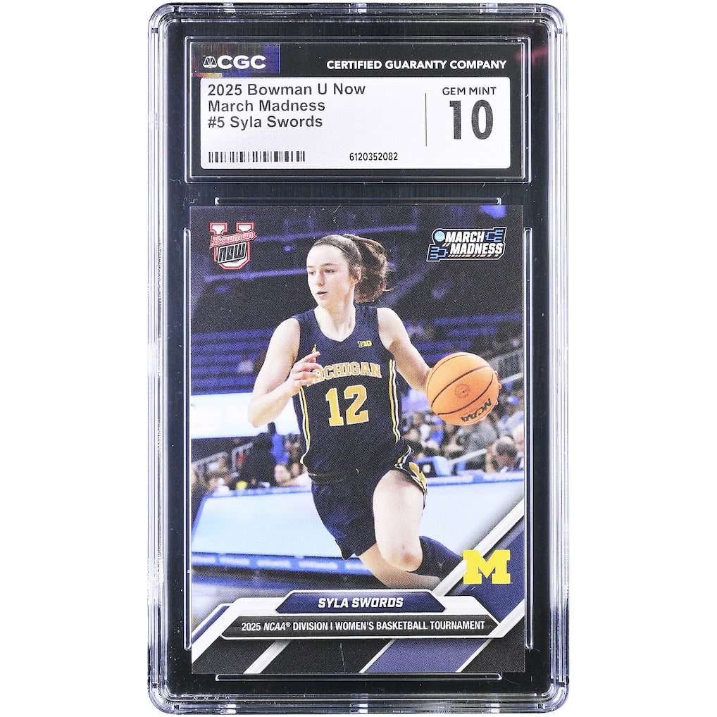 Syla Swords Michigan Wolverines 2025 Bowman U Now March Madness #5 CGC Authenticated 10 Card