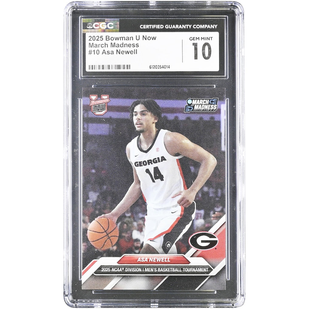 Asa Newell Georgia Bulldogs 2025 Bowman U Now March Madness #10 CGC Authenticated 10 Card