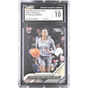 Mikayla Blakes Vanderbilt Commodores 2025 Bowman U Now March Madness #9 CGC Authenticated 10 Card