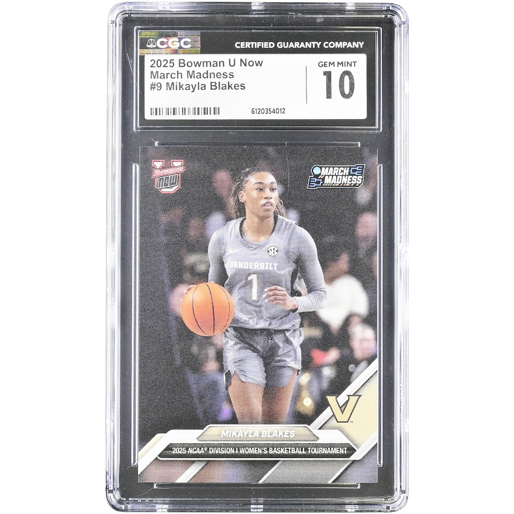 Mikayla Blakes Vanderbilt Commodores 2025 Bowman U Now March Madness #9 CGC Authenticated 10 Card