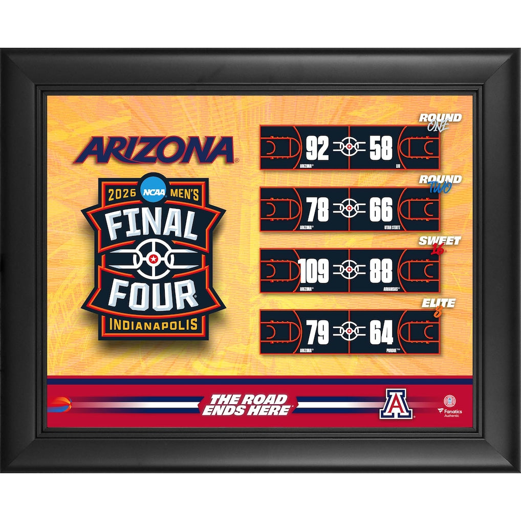 Arizona Wildcats Framed 13'' x 16'' 2026 NCAA Men's Basketball Tournament March Madness Final Four Collage