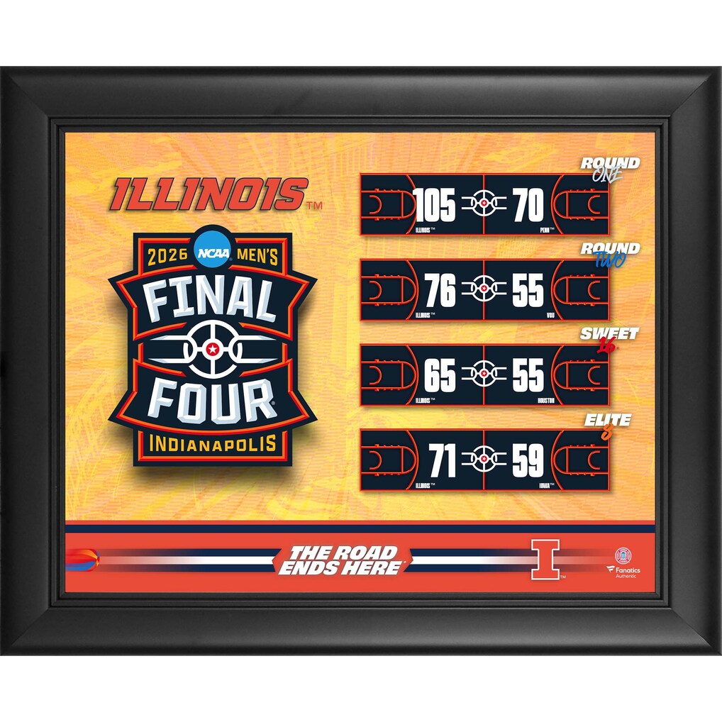Illinois Fighting Illini Framed 13'' x 16'' 2026 NCAA Men's Basketball Tournament March Madness Final Four Collage