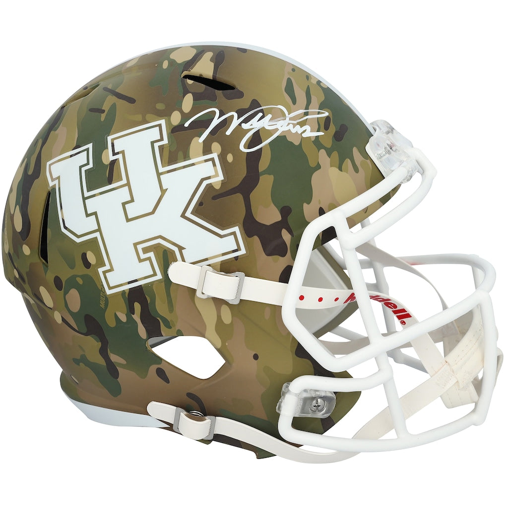 Will Levis Kentucky Wildcats Autographed Riddell Camo Speed Replica Helmet