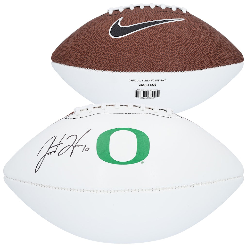 Justin Herbert Oregon Ducks Autographed Nike White Panel Football