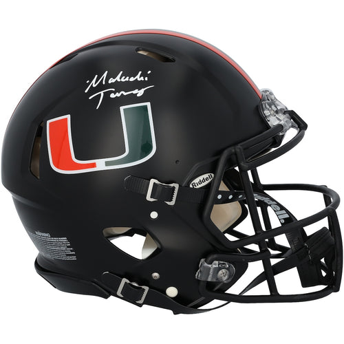 Malachi Toney Miami Hurricanes Autographed Riddell Black Miami Nights Speed Authentic Helmet