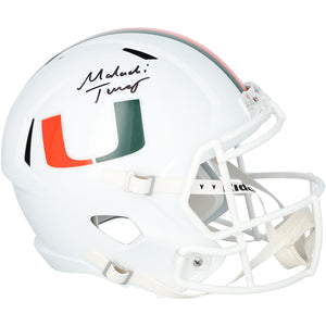 Malachi Toney Miami Hurricanes Autographed Riddell Speed Replica Helmet