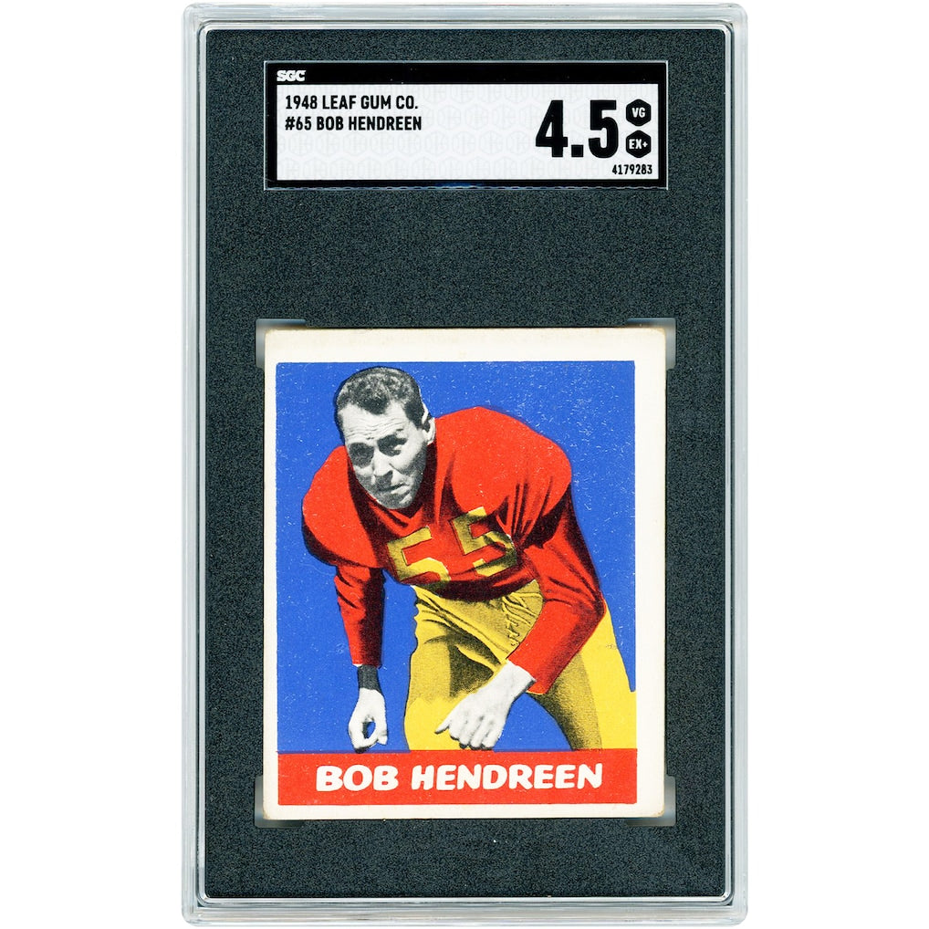 Bob Hendren USC Trojans 1948 Leaf Gum Co. #65 SGC Authenticated 4.5 Rookie Card