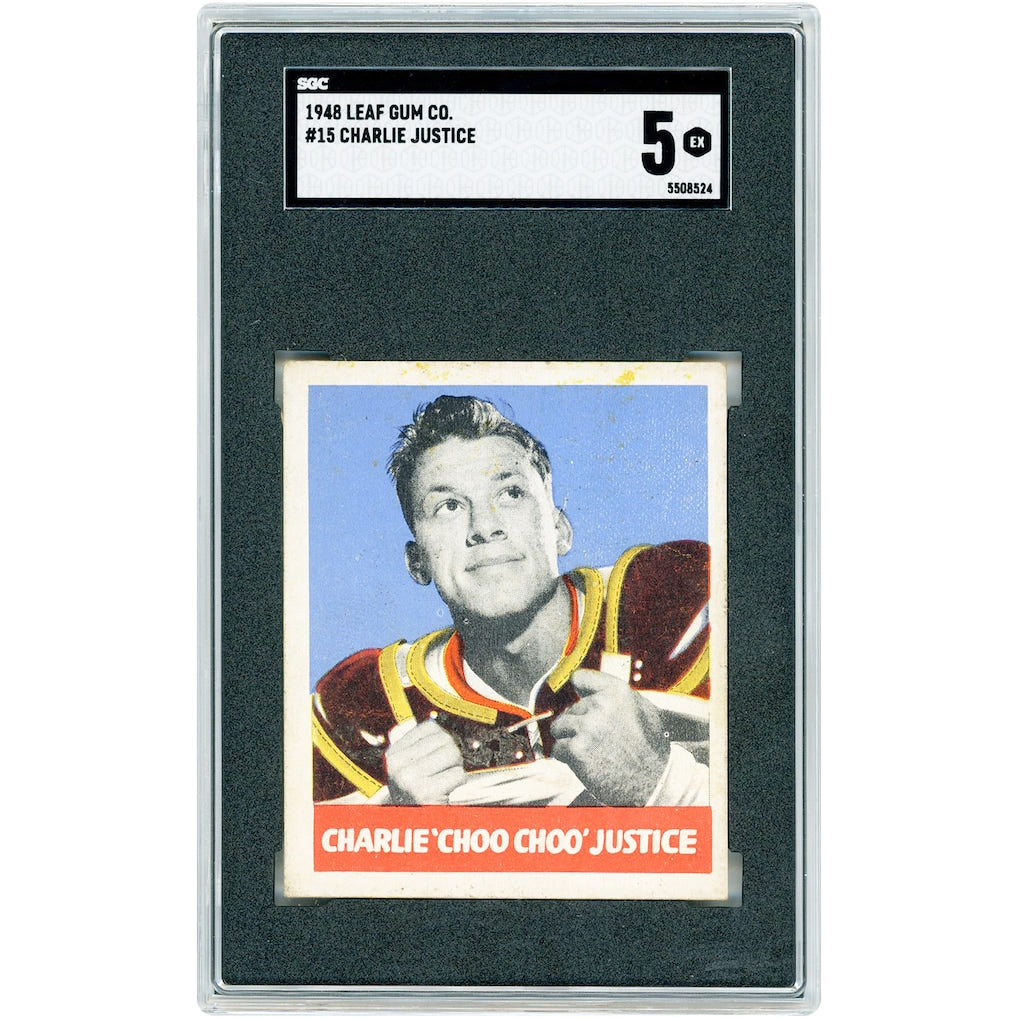 Charlie Justice North Carolina Tar Heels 1948 Leaf Gum Co. #15 SGC Authenticated 5 Rookie Card