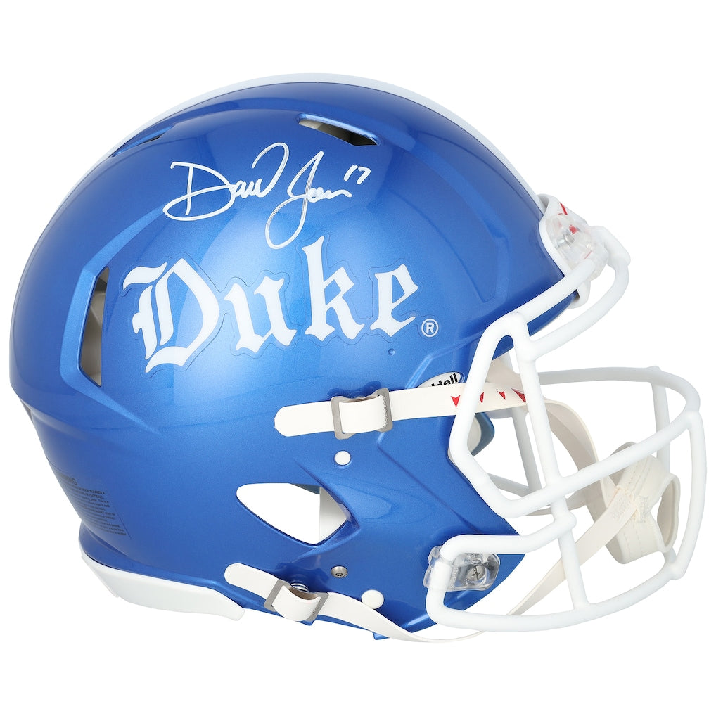 Daniel Jones Duke Blue Devils Autographed Riddell Royal Gothic Speed Authentic Helmet
