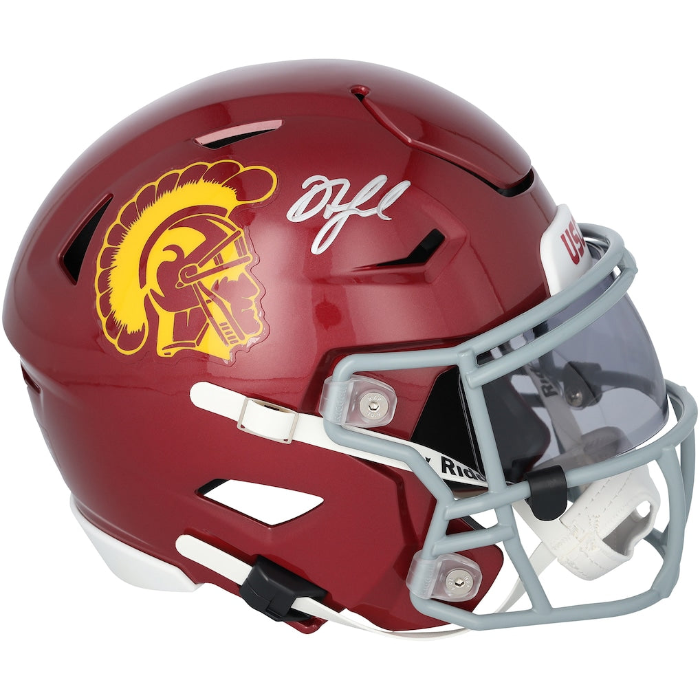 Drake London USC Trojans Autographed Riddell Speed Flex Midi Helmet