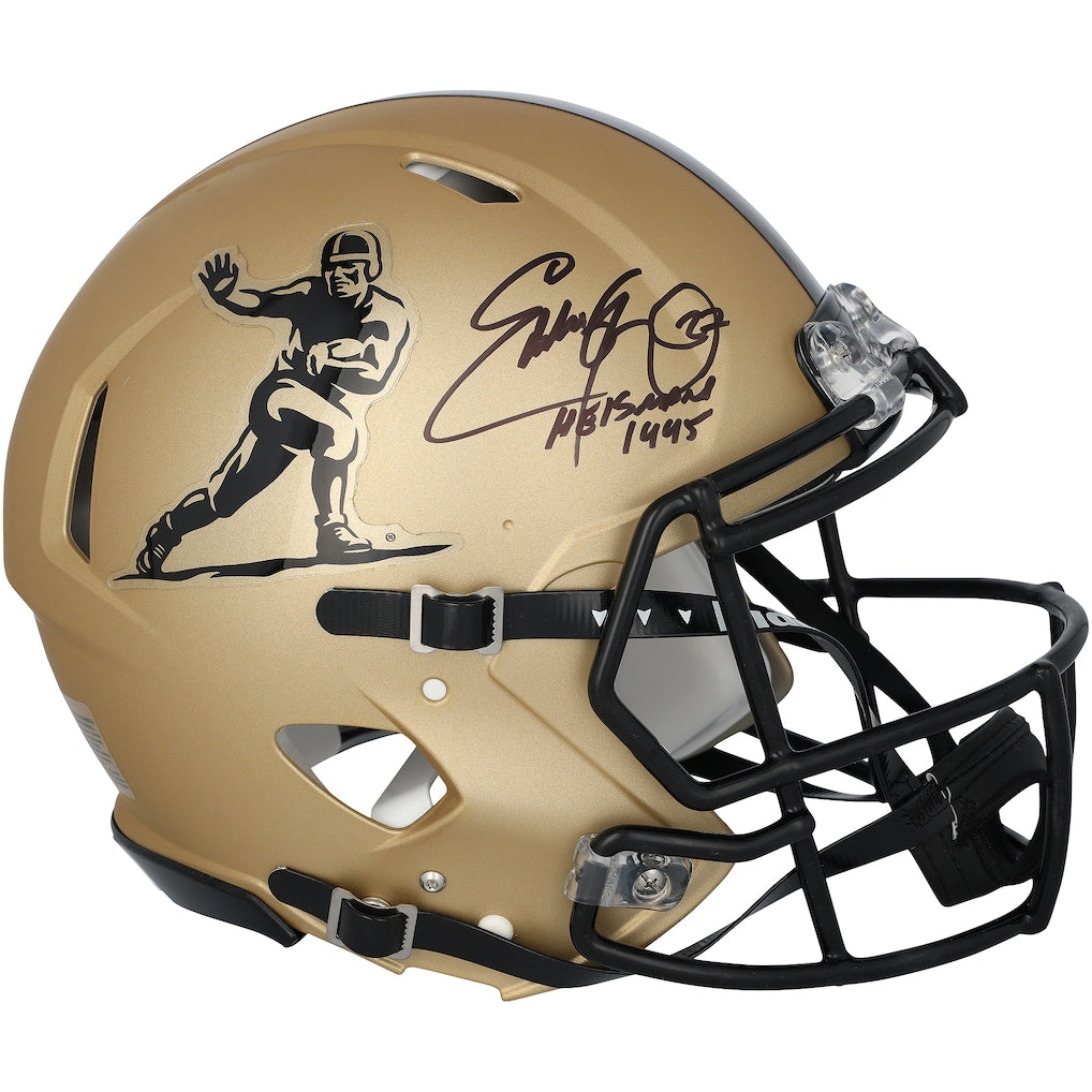 Eddie George Ohio State Buckeyes Autographed Riddell Heisman Gold Speed Authentic Helmet with ''1995 Heisman'' Inscription