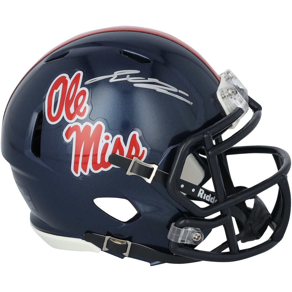 Jaxson Dart Ole Miss Rebels Autographed Riddell Navy Speed Mini Helmet