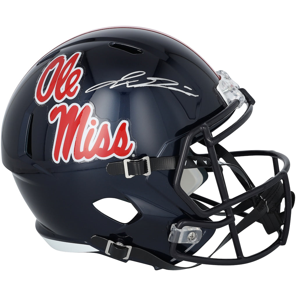 Jaxson Dart Ole Miss Rebels Autographed Riddell Navy Speed Replica Helmet