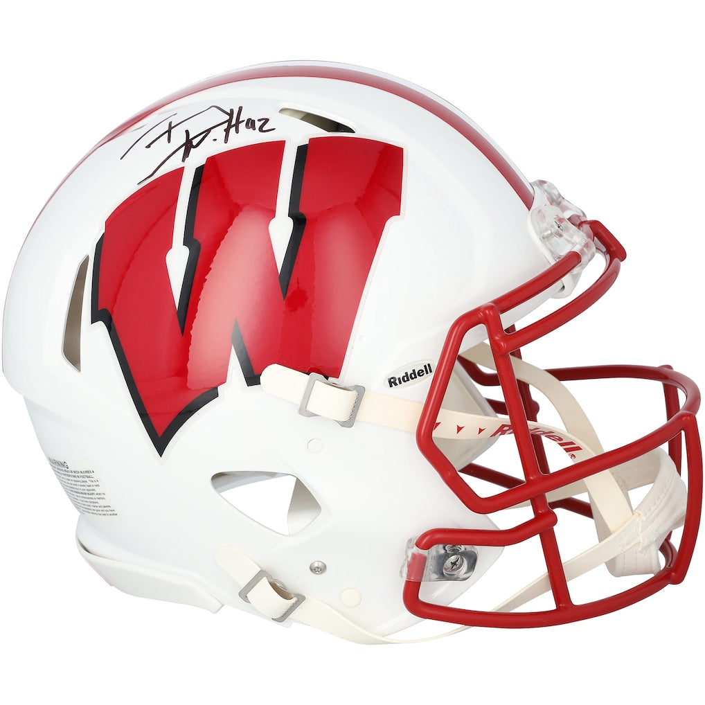 T.J. Watt Wisconsin Badgers Autographed Riddell Speed Authentic Helmet