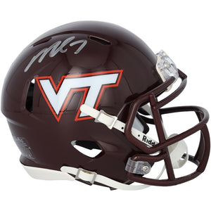 Michael Vick Virginia Tech Hokies Autographed Riddell Maroon Speed Mini Helmet