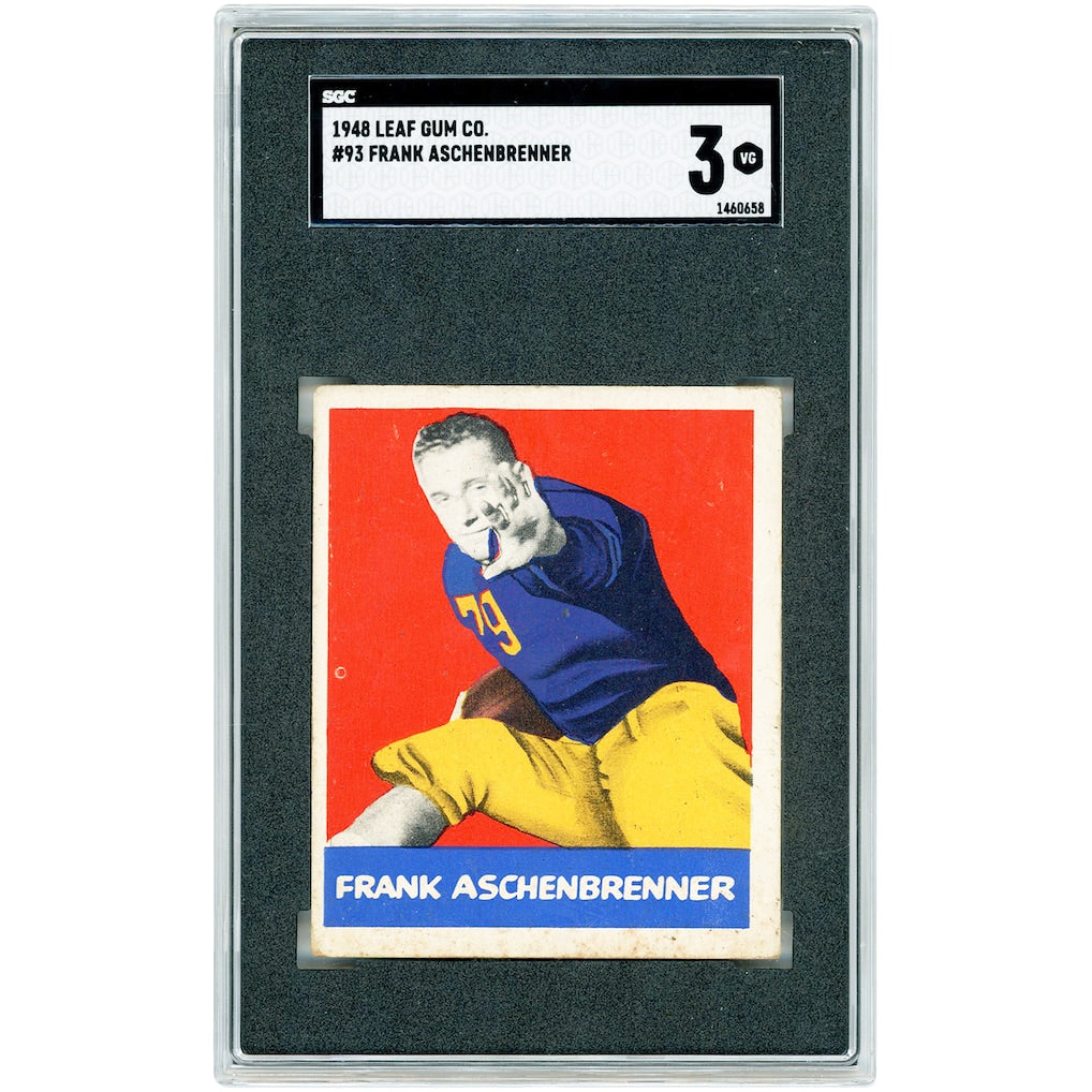 Frank Aschenbrenner Northwestern Wildcats 1948 Leaf Gum Co. #93 SGC Authenticated 3 Rookie Card