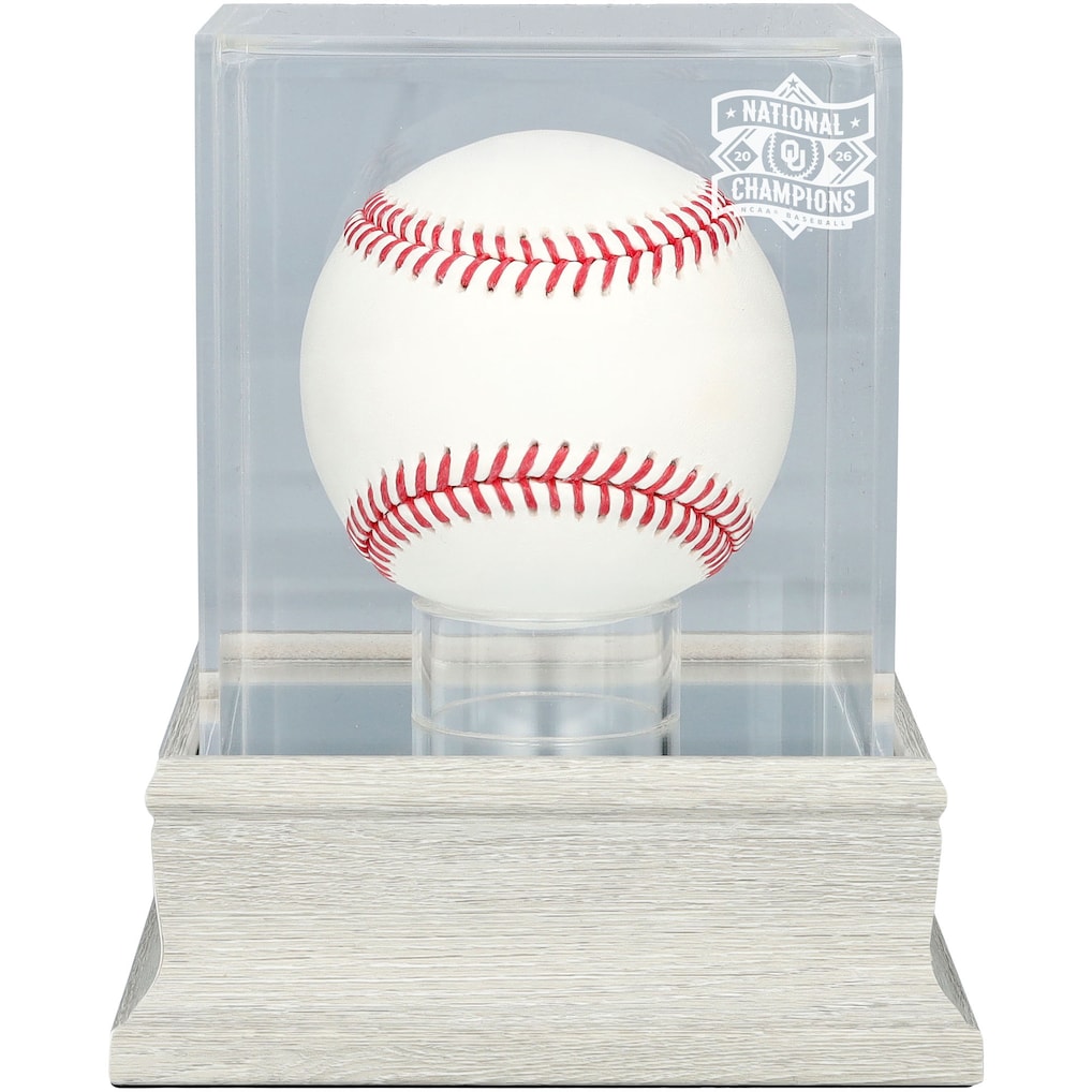 Oklahoma Sooners 2026 NCAA Baseball Men's College World Series Champions Slate Gray Logo Baseball Display Case - UV Protected