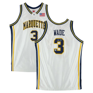 Dwyane Wade Marquette Golden Eagles Autographed White Mitchell & Ness 2002 Authentic Jersey