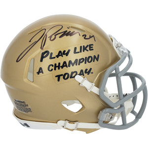 Jadarian Price Notre Dame Fighting Irish Autographed Riddell Play Like A Champion Today Speed Mini Helmet