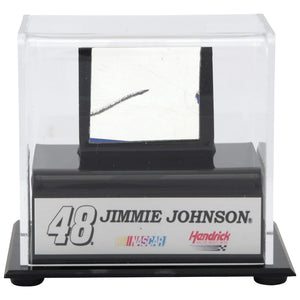 Jimmie Johnson Display Case With Race-Used Sheet Metal