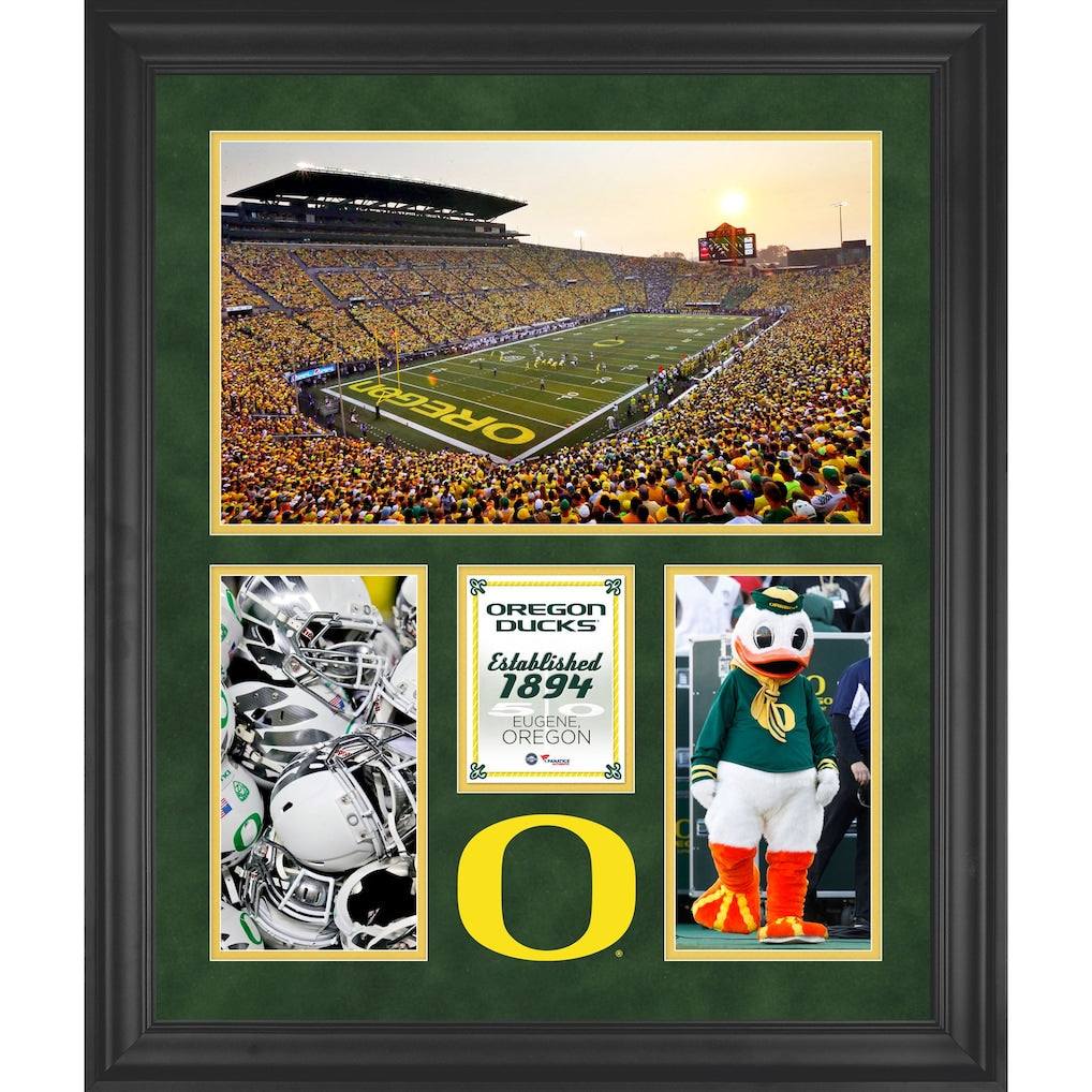 Oregon Ducks Autzen Stadium Framed 20'' x 24'' 3-Opening Collage