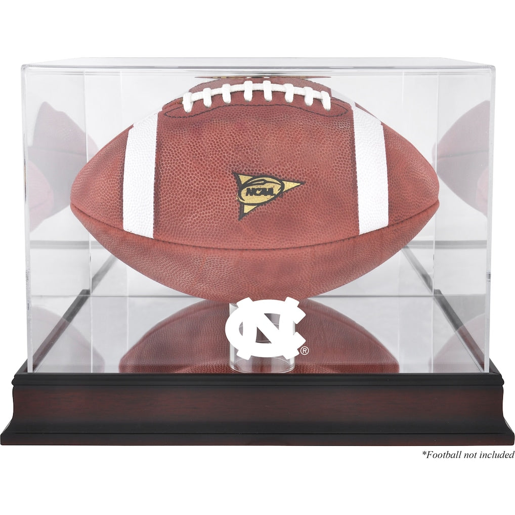 North Carolina Tar Heels Mahogany Base (2015-Present Logo) Football Case with Mirror Back