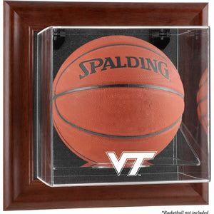 Virginia Tech Hokies Brown Framed Logo Wall-Mountable Basketball Display Case