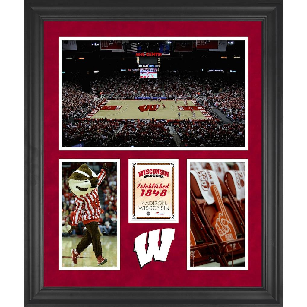 Wisconsin Badgers Framed 20'' x 24'' Kohl Center 3-Opening Collage