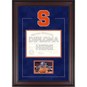 Syracuse Orange Deluxe 8.5'' x 11'' Diploma Frame with Team Logo - Insert Your Own 4'' x 6'' Photograph