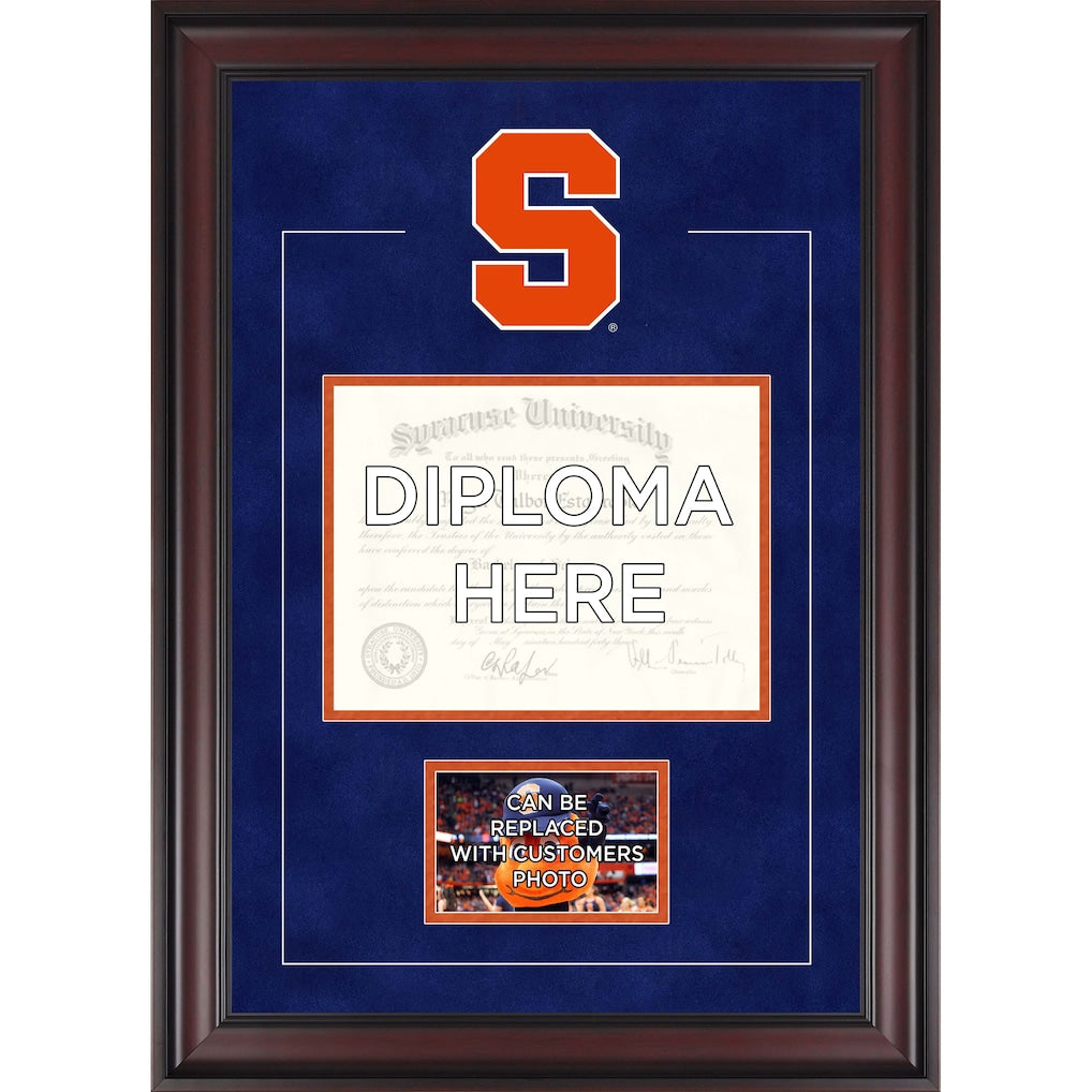 Syracuse Orange Deluxe 8.5'' x 11'' Diploma Frame with Team Logo - Insert Your Own 4'' x 6'' Photograph
