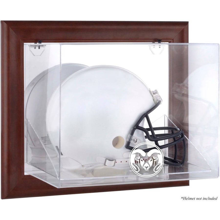 Colorado State Rams Brown Framed Wall-Mountable Helmet Display Case