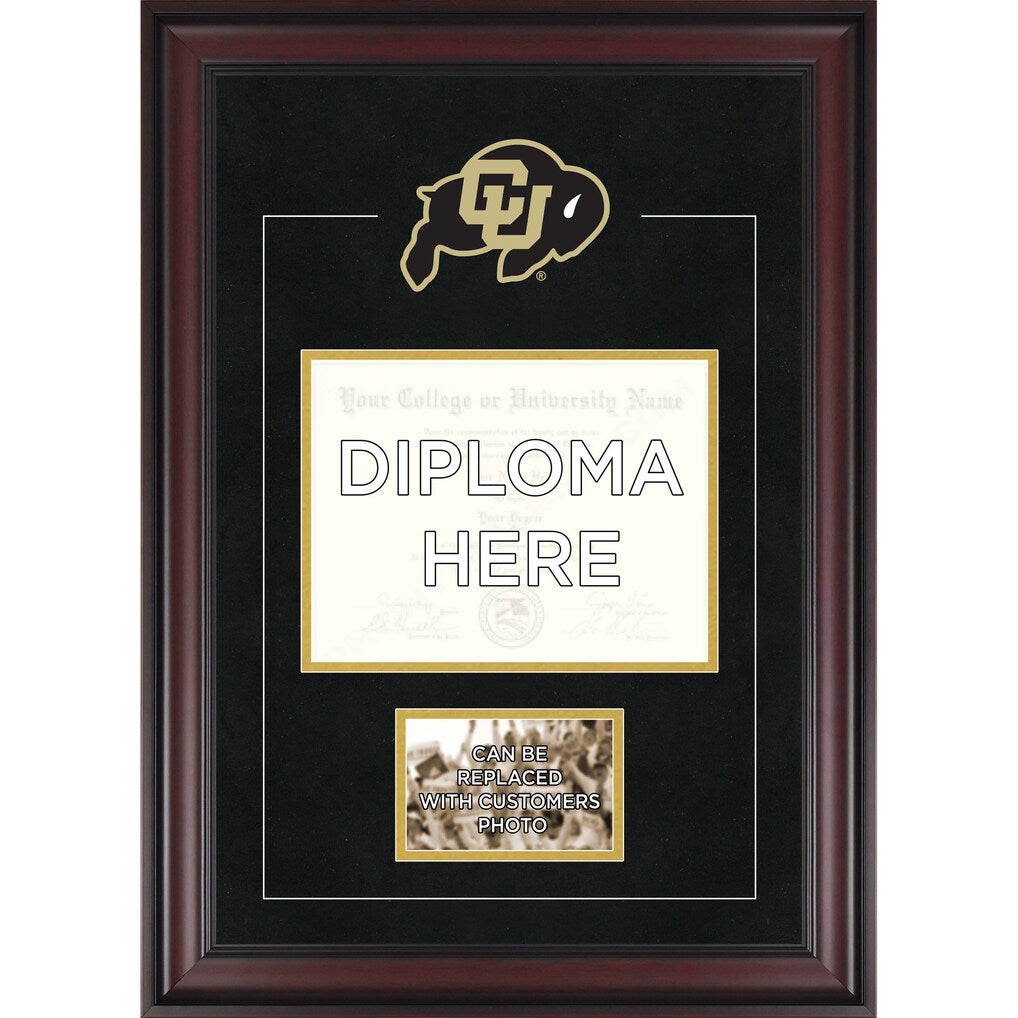 Colorado Buffaloes Deluxe 8.5'' x 11'' Diploma Frame with Team Logo - Insert Your Own 4'' x 6'' Photograph