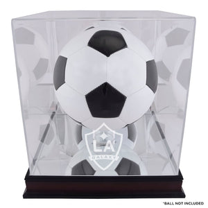 LA Galaxy Mahogany Team Logo Soccer Ball Display Case