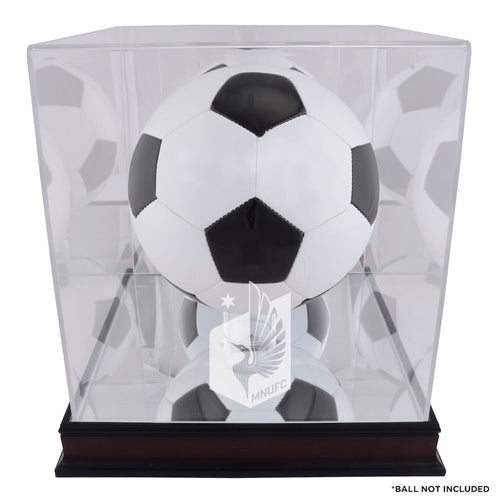 Minnesota United FC Mahogany Team Logo Soccer Ball Display Case
