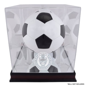 Philadelphia Union Mahogany Team Logo Soccer Ball Display Case
