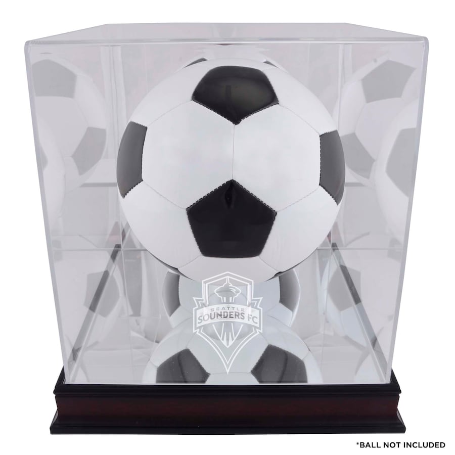 Seattle Sounders Mahogany Team Logo Soccer Ball Display Case