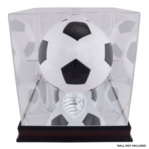Sporting Kansas City Mahogany Team Logo Soccer Ball Display Case